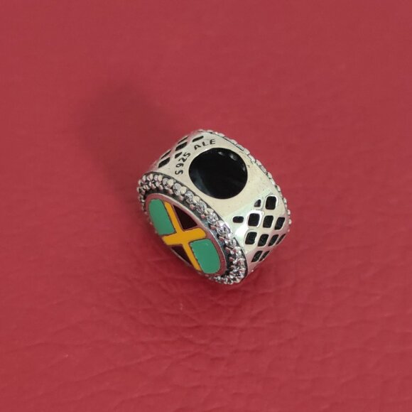 Pandora Jamaica Flag Exclusive Charm Bead Button Pendant S925 Silver with box - Picture 4 of 5